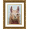 thumbnail image 1 of Cusson, Marie Elaine 24x32 Gold Ornate Wood Framed with Double Matting Museum Art Print Titled - Colorful Llama panel II, 1 of 4