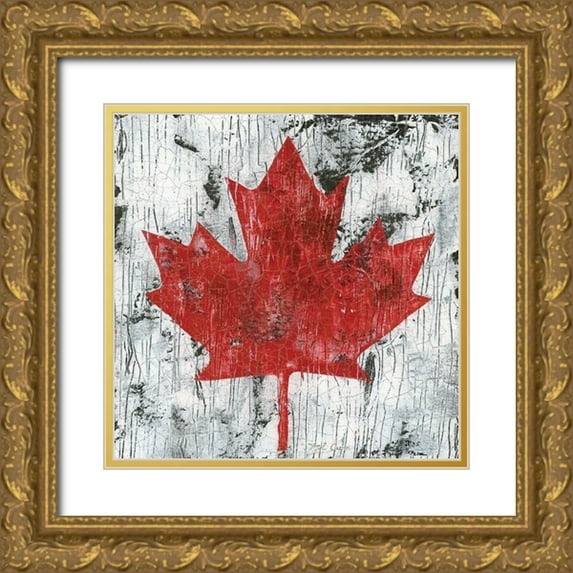 Cusson, Marie-Elaine 26x26 Gold Ornate Wood Framed with Double Matting Museum Art Print Titled - Canada Maple Leaf I