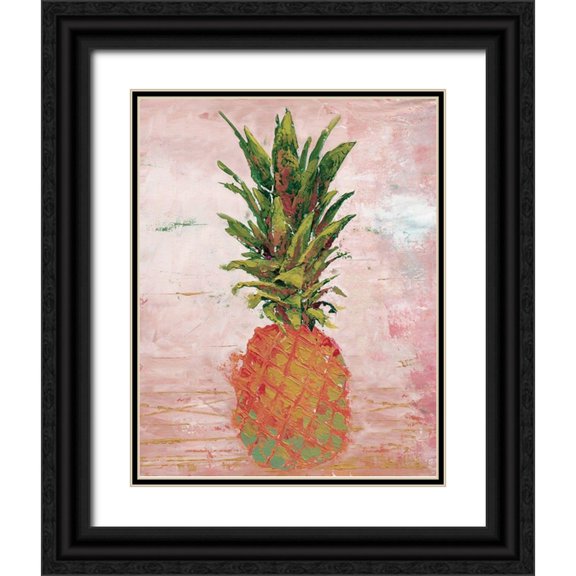 Cusson, Marie-Elaine 26x32 Black Ornate Wood Framed with Double Matting Museum Art Print Titled - Painted Pineapple II