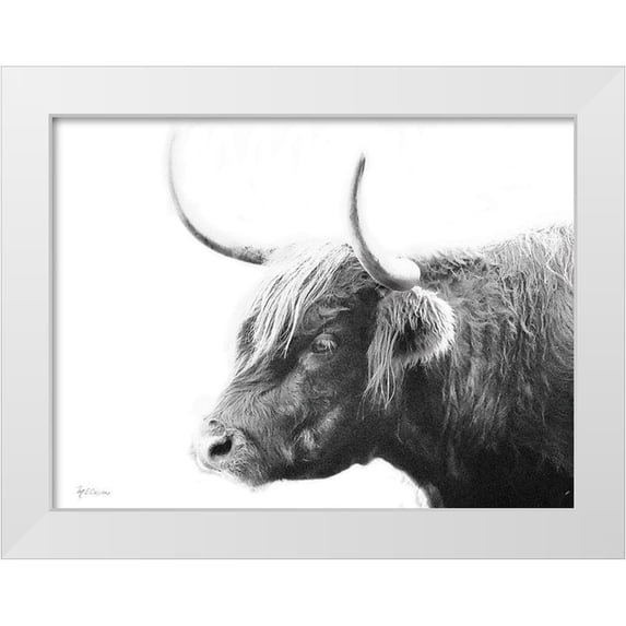 Cusson, Marie Elaine 32x25 White Modern Wood Framed Museum Art Print Titled - My Highland III