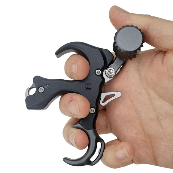 Cussparte Compound Bow Release Aids 3 Finger Thumb Trigger Archery AdjustableTarget Hunting