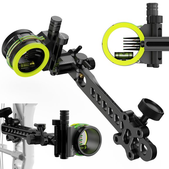 Cussparte Compound Bow Sight 5Pin 4X 6X 8X Lens .019" Micro Adjustable Archery Target Hunt