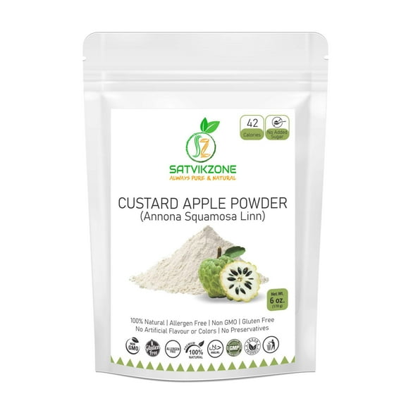 Custard Apple Fruit Powder | Superfood Fiber Smoothie Fruit Powder | 100% Natural, Non-GMO Vegan, Gluten-free | 6oz