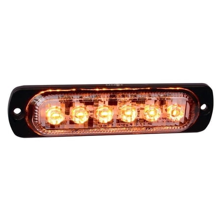 Custer Products CUPSTR61AW Ultra Slim Strobe 6W Cree 480 Lumen 4.5 in. Long 19 Flash Part LED - Amber & White
