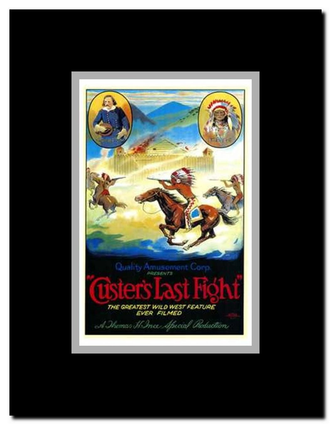Custer's Last Fight Framed Movie Poster