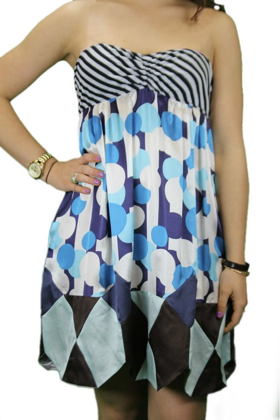 Women's Diamond Tiger Strapless Dress 3 Multi-Color