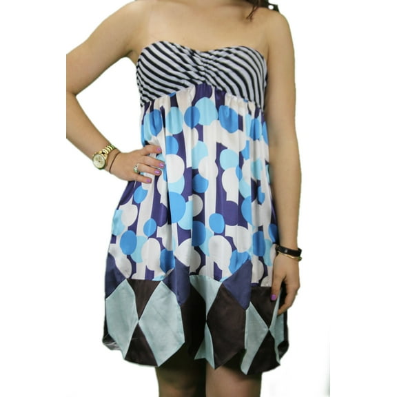 Custo Barcelona Women's Diamond Tiger Strapless Dress 4 Multi-Color