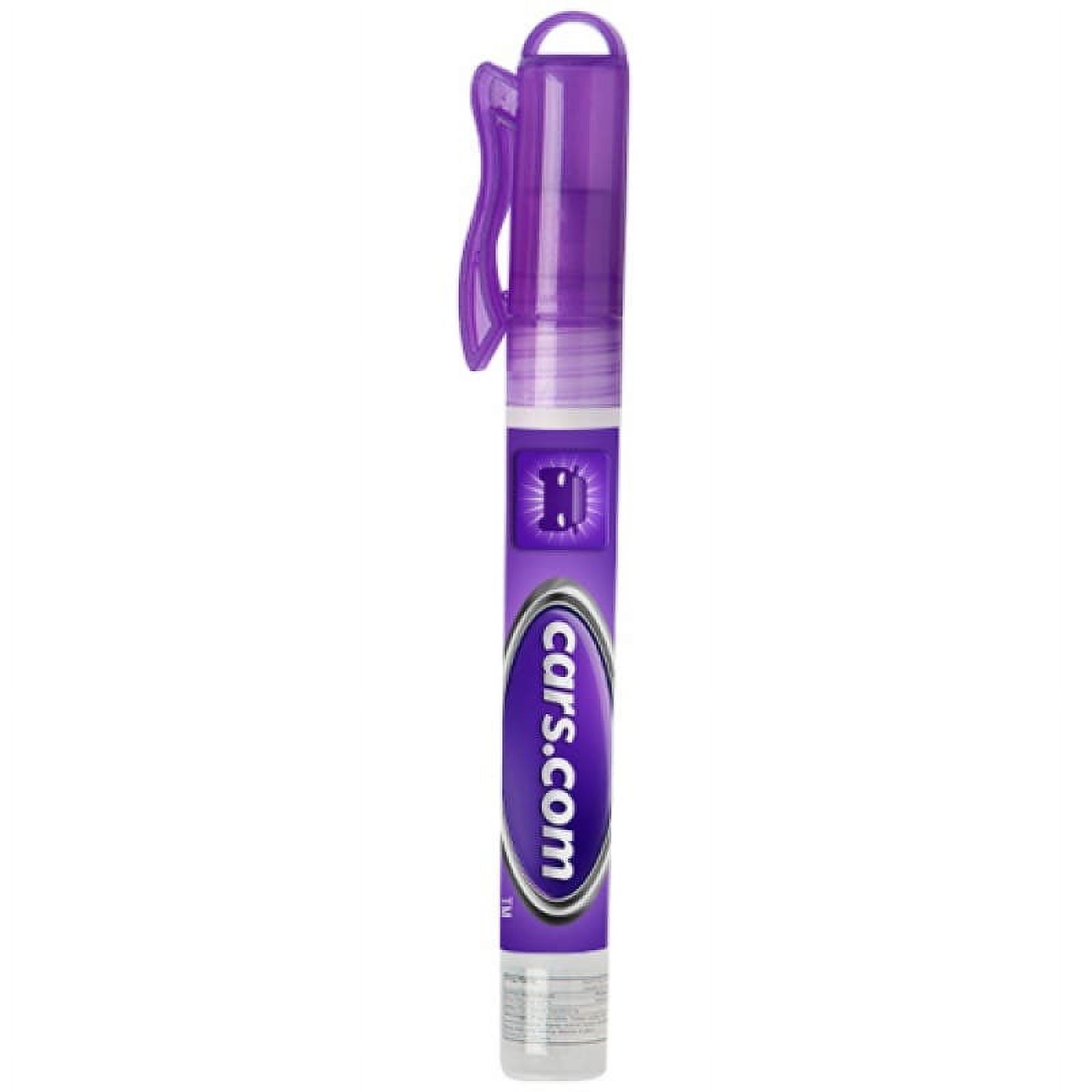 Custom 10 ml Hand Sanitizer Spray Pen, Set of 250, Personalized Bulk Pack, InfectiGuard Hand Sanitizer with Carabiner Imprinting Keychain Perfume Spray Pen for Travel, Home, and Car Use - Purple