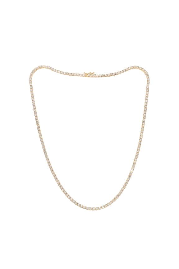Custom 16" 14k yellow gold diamond tennis necklace 10.24 cts diamonds.Color FG SI clarity. Excellent cut