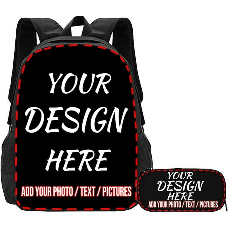 Custom 17 Inch Large Capacity Backpack For Mens Womens Personalized Backpacks With Photo Text Logo Customized Computer Bag For Travel Camping Office. Walmart