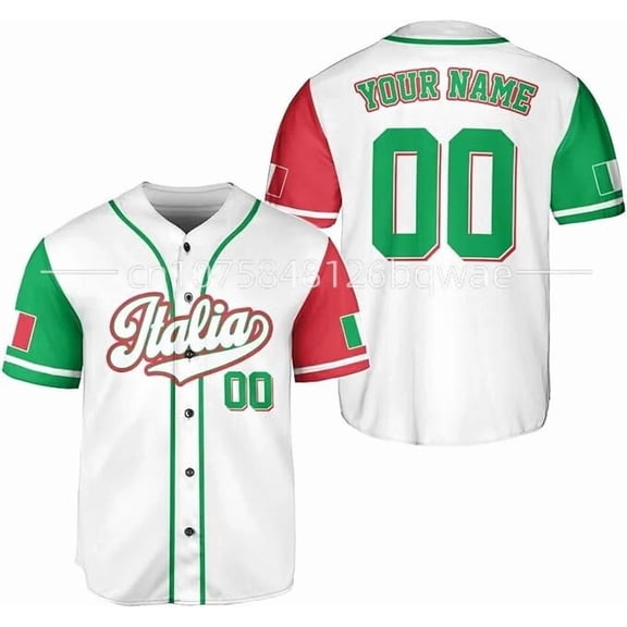 Custom 2024 Italia Baseball Jersey Adults Sports Baseball Classic Shirts Printed Personali