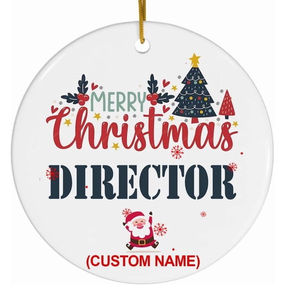 Custom 2025 Coworkers Christmas Tree Decorations for Office Ceramic Ornament Gift Ideal for Women Coworker,Friends,Teachers,Work Bestie, Director Ornament (Director)