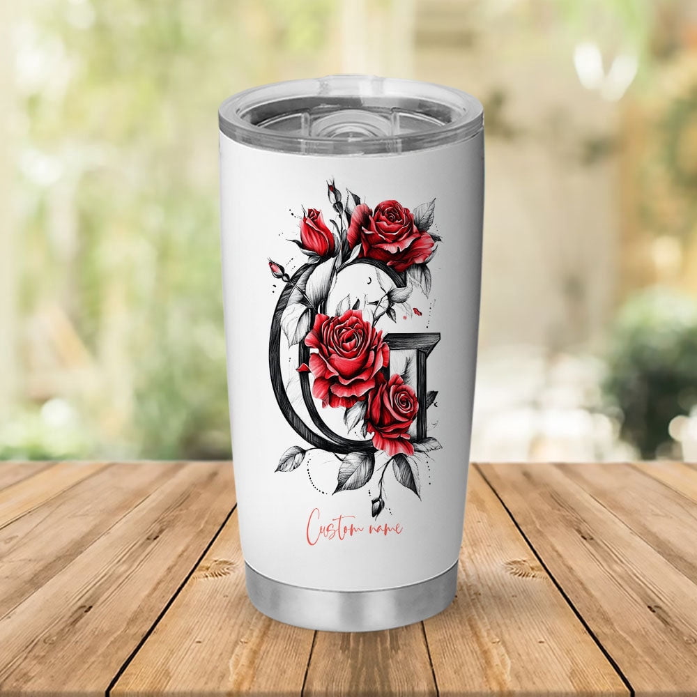 Personalized Initial 'X' 20oz Tumbler with Floral Artwork, Stainless Steel  Insulated Coffee Mug, Custom Travel Cup, Birthday or Wedding Gift for  Women, Mom, Friends - Walmart.com