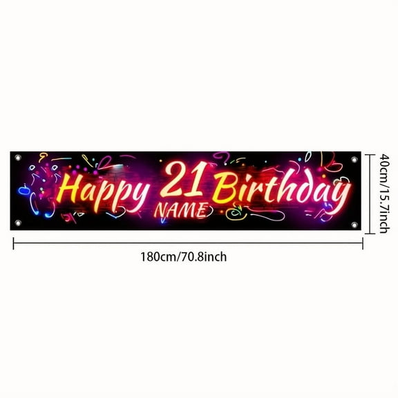 Custom 21st Party Decorations Banner 21st Sign Backdrop Photo Booth Props Background Party Favors