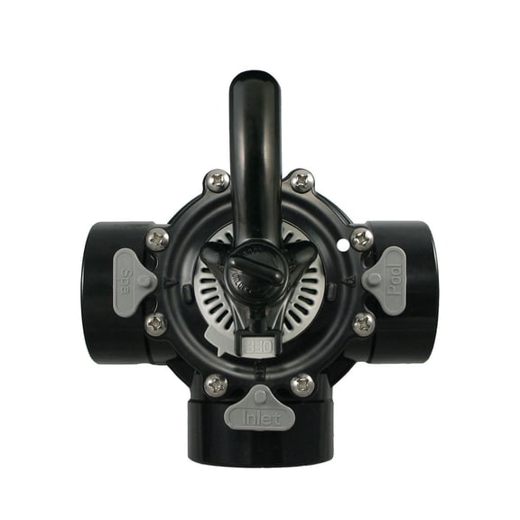 Custom 25913-154-000 1.5" Socket x 2" Spigot 3-Way Diverter Valve - Black