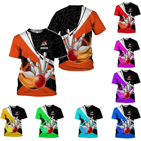 Custom 3D Bowling Shirts Personalized for Men and Women - Unique Team Shirt & Gifts for Bowling Lovers (Orange, M)