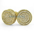 thumbnail image 1 of Custom 3D Circle XL Gold CZ Bling Bling Earrings, 1 of 1