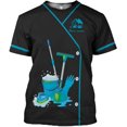 thumbnail image 1 of Custom 3D Housekeeping Shirt for Women Men Personalized Cleaning Outfit Gift Housekeeper Cleaner Tshirt Housekeeping Uniform (Blue, 3XL), 1 of 10