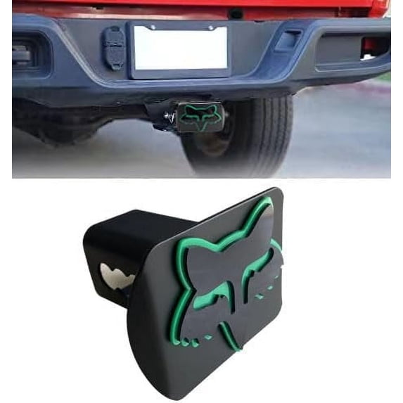 Custom 3D Metal Trailer Hitch Cover for 2'' Towing Rear Receiver Plug Cover Fox Emblem Cool Cars SUV Pickup Trucks Heavy Duty, TCG-550