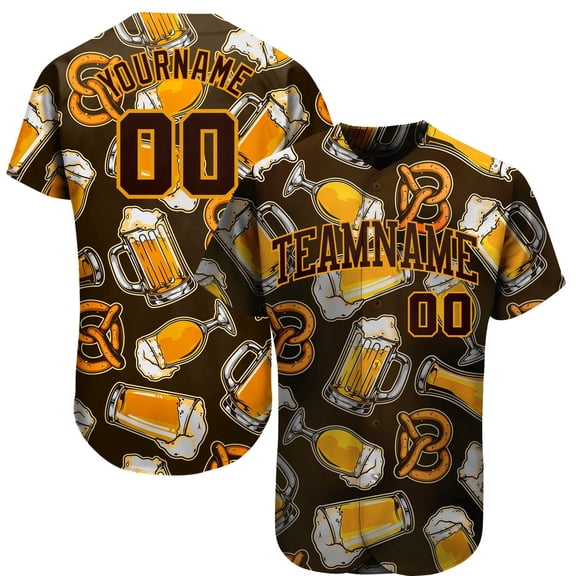 Custom 3D Pattern Design Beer Authentic Baseball Jersey - Hot Sale 2026