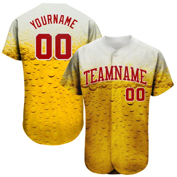 Custom 3D Pattern Design Bubble Of Beer In Glass Authentic Baseball Jersey - Hot Sale 2026