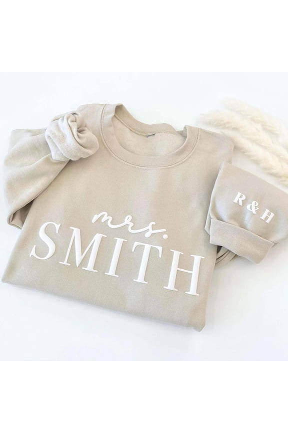 Custom 3D Puff Future Mrs Sweatshirt, Personalized Bride Engagement Gift, Custom Embroidered Sweatshirt