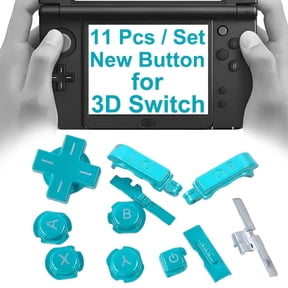 Custom for 3DS Extra Buttons Color Full Set Replacement, for Nintendo Old 3DS Small Game Consoles, ABXY / D-Pad Direction / L R Shoulder / Power Home / Volume / 3D Switch Button 11 PCS (Blue)