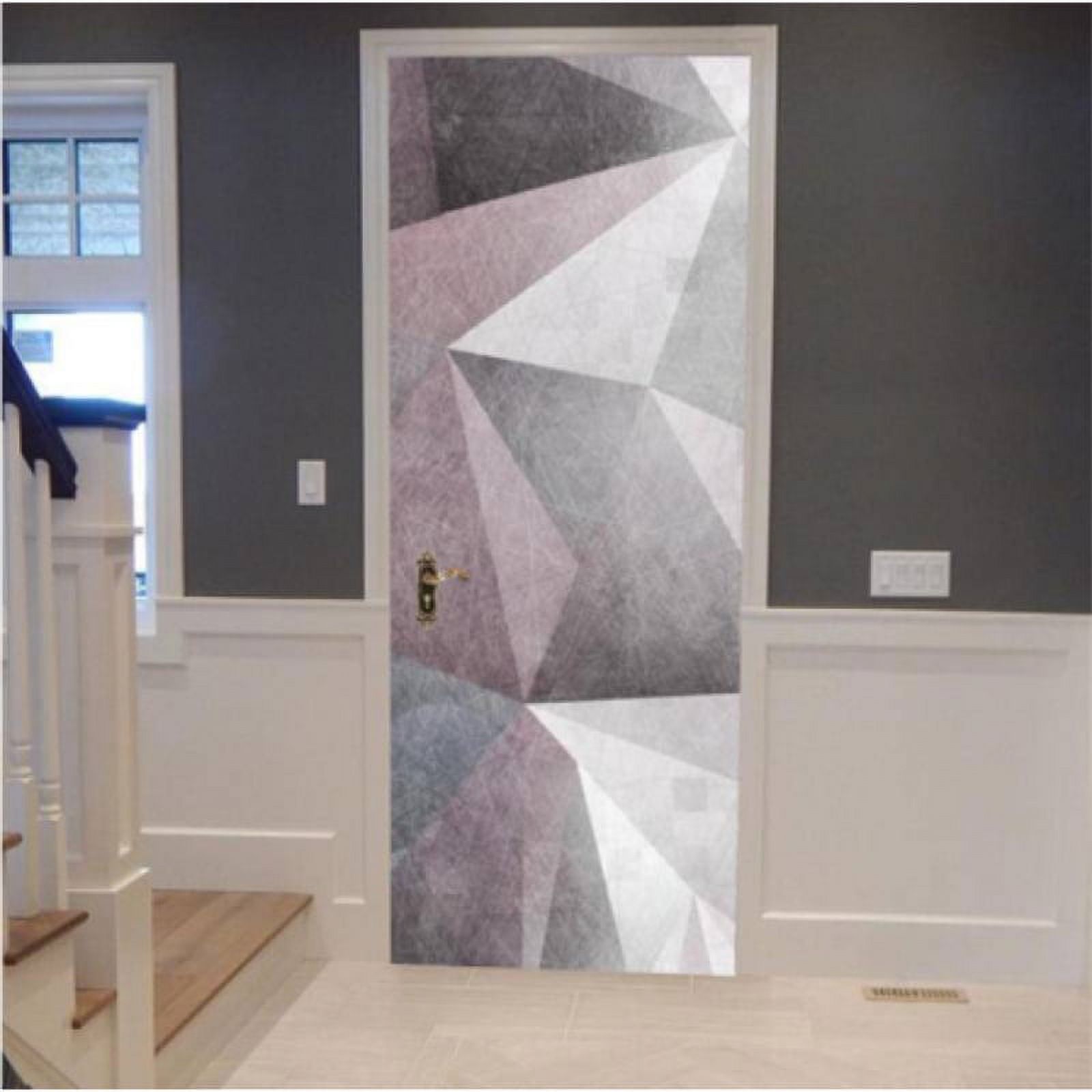 Custom 3d Geometric Linear Art Door Sticker Living Room Home Decor Wall ...