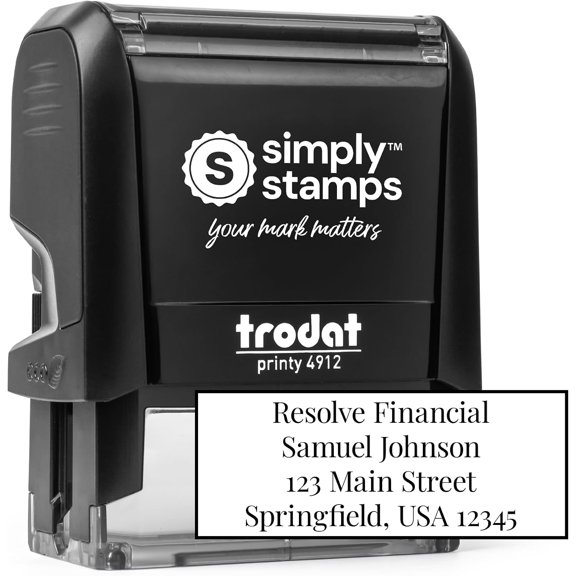 Custom 4 Line Address Stamp - 12 Font Options - Self-Inking Address Stamp (4 Line Stamp) Up to 4 Lines of Custom Text | Multiple Ink Color Options (1, Medium)