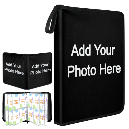 Custom 4 Pocket Trading Card Binder Fits 400 Cards,Personalized Card Collector Album with Your Photo,PU Collection Binder for Game Cards & Sports Cards