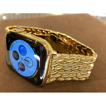 Custom 45mm iWatch Series 8 Stainless Steel 24K Gold Plated LTE+Blood O2