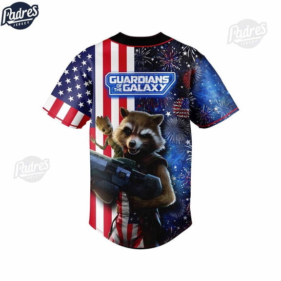 Custom 4th Of July Guardian Galaxy Baseball Jersey