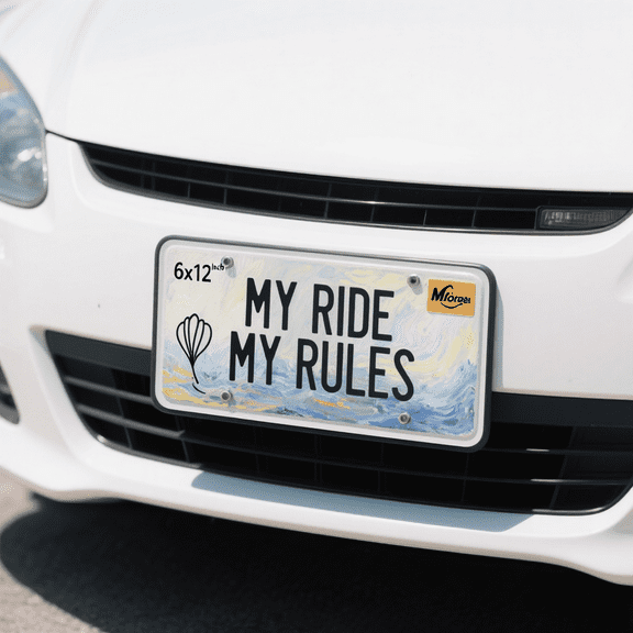 Custom 6x12 Aluminum Front License Plate for Cars/Trucks. DIY with Text/Logo/Team/Quotes. Lightweight, Durable & Easy to Install. Single-Sided Full-Size Printing