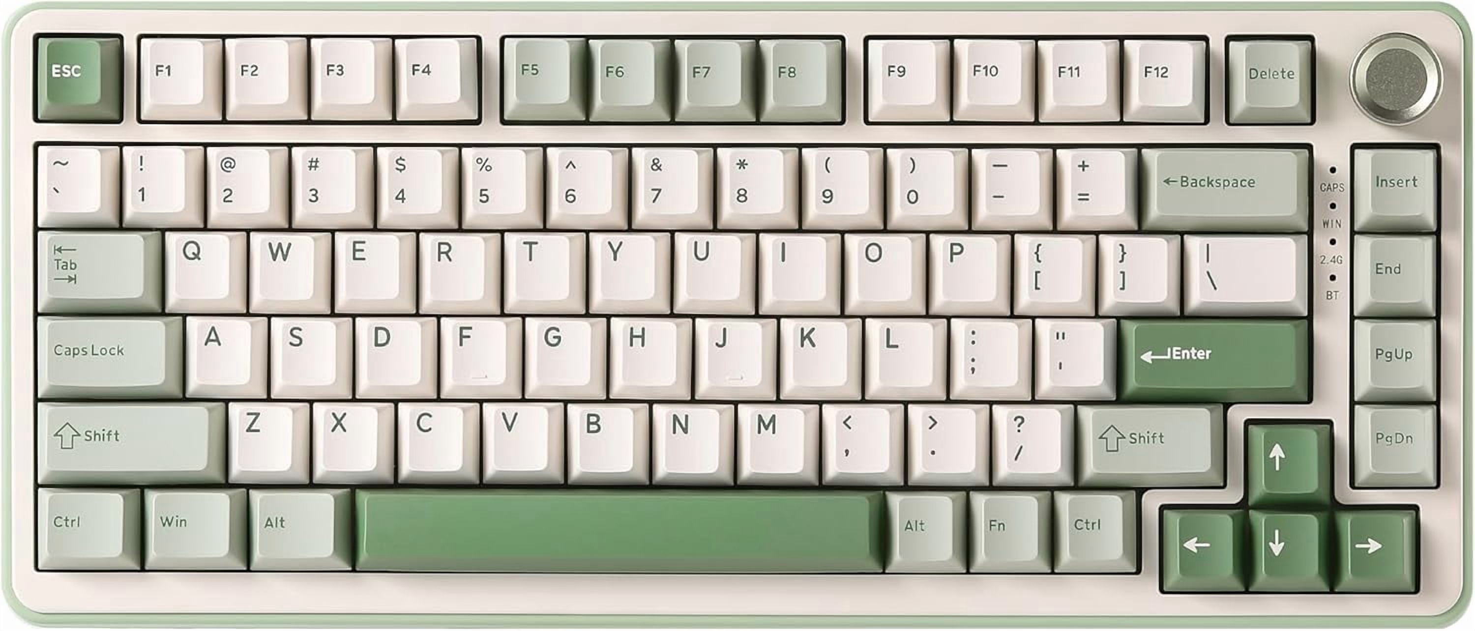 Custom 75% Layout Wireless Mechanical Keyboard with Knob, Hot-Swap Gasket Mount, RGB Backlit, Bluetooth Type-C 2.4G for Win Mac, Pre-Lubed Switches