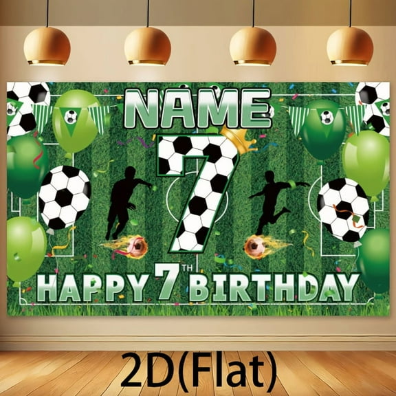 Custom 7th Birthday  Party Decorations Banner Football Theme Sign Backdrop Photo Booth Props Background Party Favors