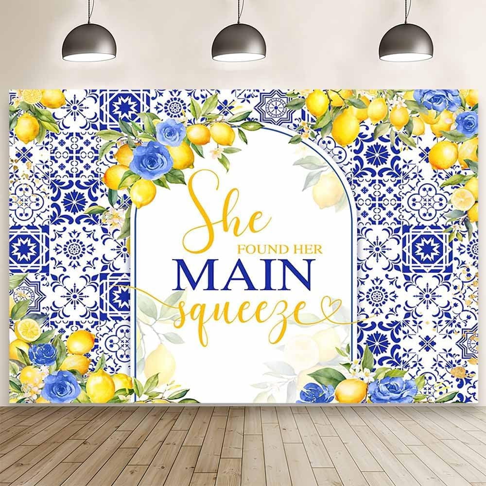 Custom 7x5ft Lemon Bridal Shower Backdrop She Found Her Main Squeeze ...