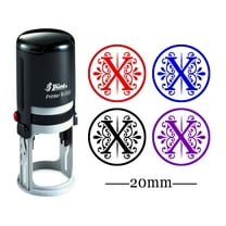 Custom A-Z Alphabet Stamp In Black Ink Monogram Round Rubber Stamp Self Inking Initial Stamp SHINY Mini Stamper 20 mm