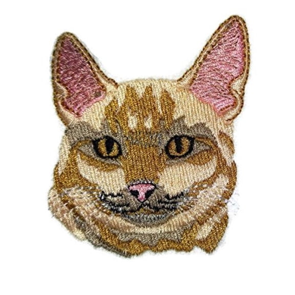 Custom Abyssinian Cat Face Embroidered Iron On/Sew Patch [3" x 3"]]
