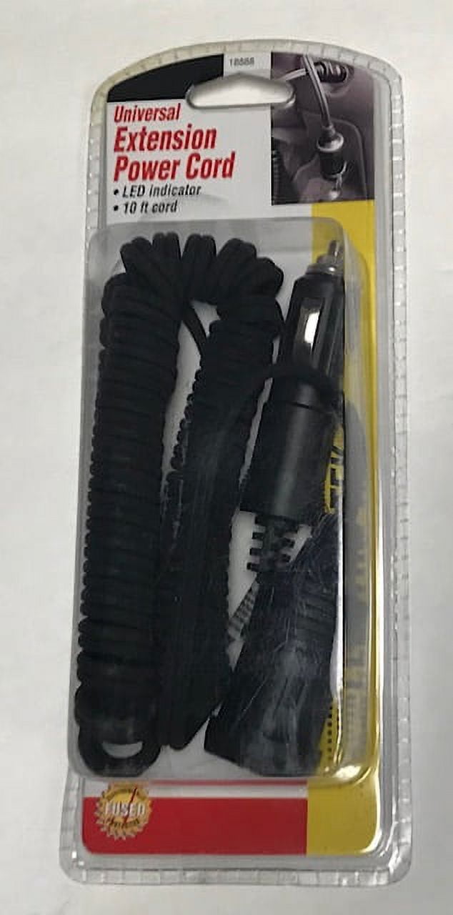Electro Tek Custom Accessories Lighter Extension Cord - 12V Universal Fit -  1 Piece, 10' — Residential Use, Standard Application