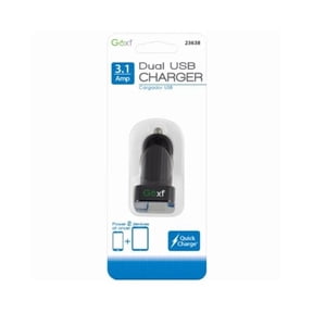 Custom Accessories 112991 3.1A 12V GoXT Black Dual USB Charger