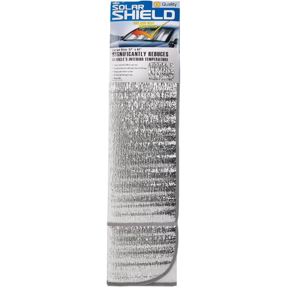 Custom Accessories Solar Shield Folding Sunshade - Universal Fit - 27 x 67 Inches, Silver
