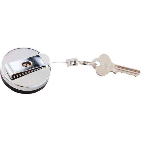 Custom Accessories Chrome Key Chain - Retractable Belt Clip - 1 Piece
