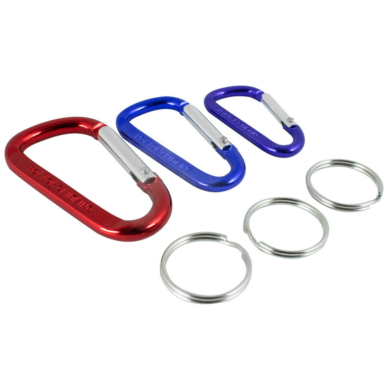 Custom Accessories 3-Piece Multicolor Metal D-Ring Keychain Set