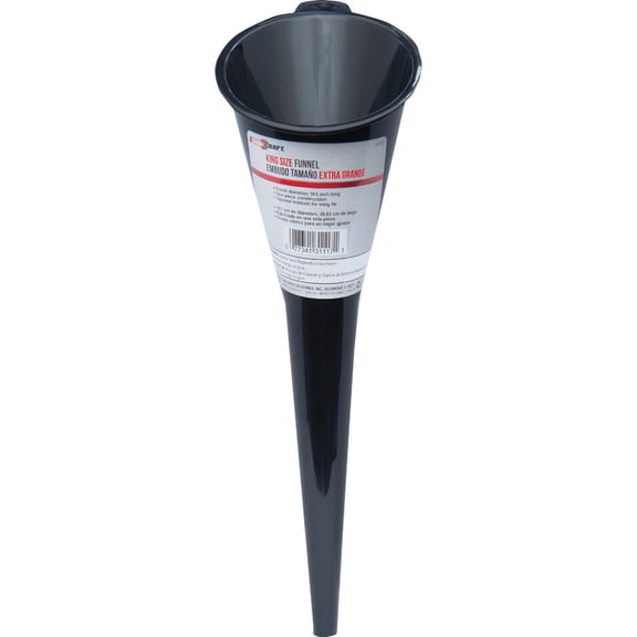 Custom Accessories King Size Automotive Accessory Funnel - Universal Fit - Black