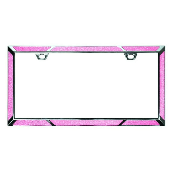 Custom Accessories ABS Plastic License Plate Frame with Look of Pink Glitter
