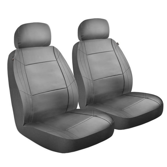 Custom Accessories Car Seat Covers Midnight Plush 2-Piece Gray