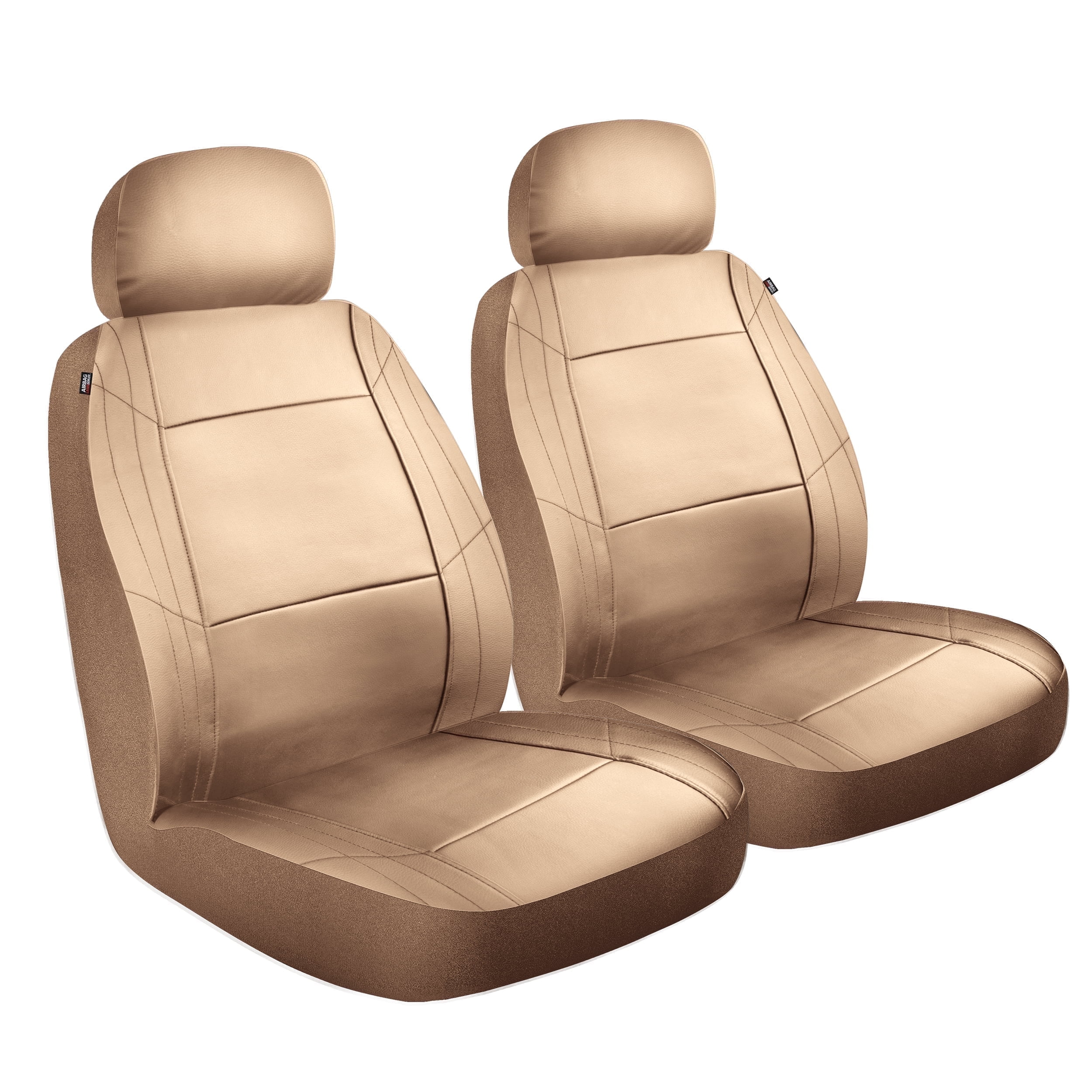 Custom Accessories Car Seat Covers Midnight Plush 2-Piece Tan