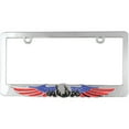 thumbnail image 1 of Custom Accessories Multicolored Patriot Eagle Chrome Decorated License Plate Frame, 1 of 2