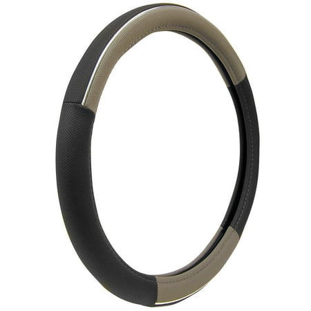 Custom Accessories Steering Wheel Cover - Black & Gray w/Chrome Accents, 1 each, sold by each