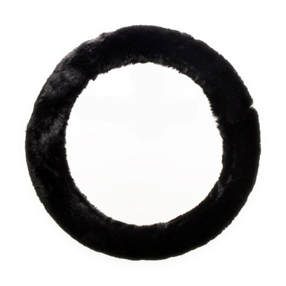 Custom Accessories Steering Wheel Covers Ultra-Soft Fluffy Black
